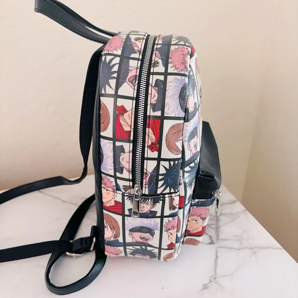 Jujutsu‎ Kaisen Character Grid Mini Backpack BioWorld Hot Topic EUC Black